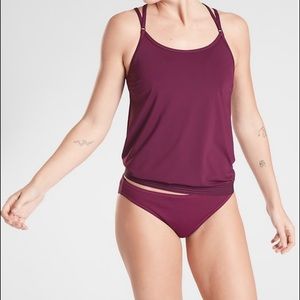 Cross back blousy tankini